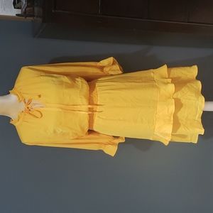 Eloquii Tie Neck 3/4 Sleeve Tiered Dress Size 16